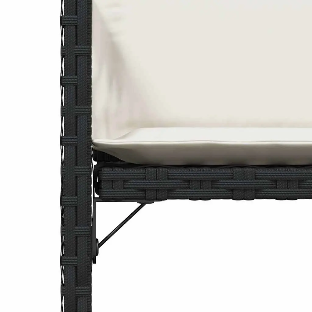 Black Poly Rattan Garden Chairs Set of 4