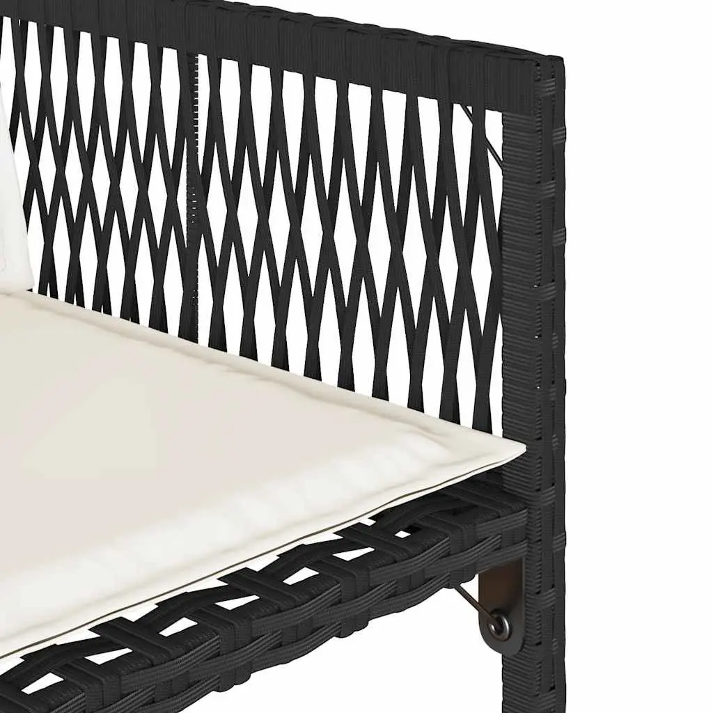Black Poly Rattan Garden Chairs Set of 4