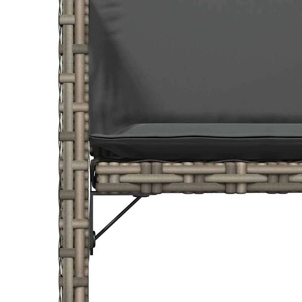 Grey Poly Rattan Outdoor Garden Seating Chairs Set of 4 with Cushions for Comfort