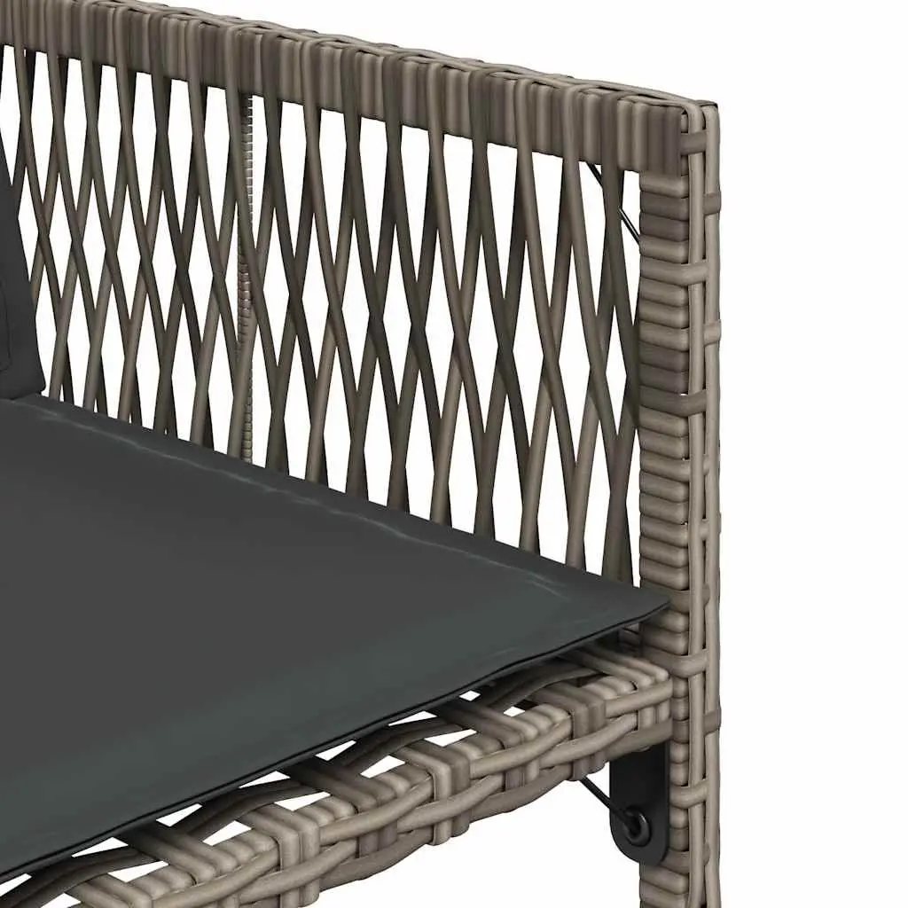 Grey Poly Rattan Outdoor Garden Seating Chairs Set of 4 with Cushions for Comfort
