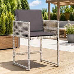 Set of 4 Grey Poly Rattan Chairs - Specs & Details