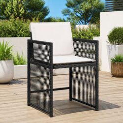 4-Piece Outdoor Garden Chairs Set - Black Rattan Specs