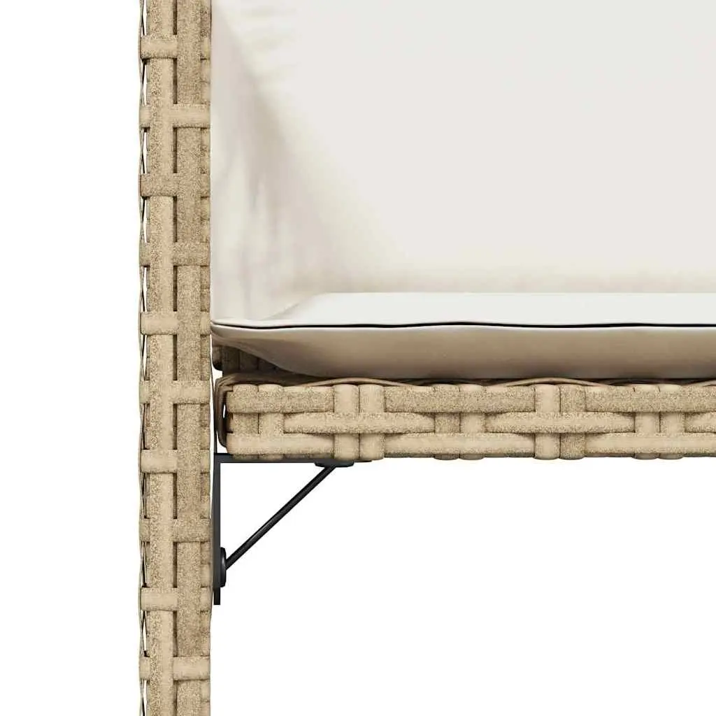 Outdoor Garden Chairs Set 4 Piece Beige Poly Rattan Cushions Patio Seating