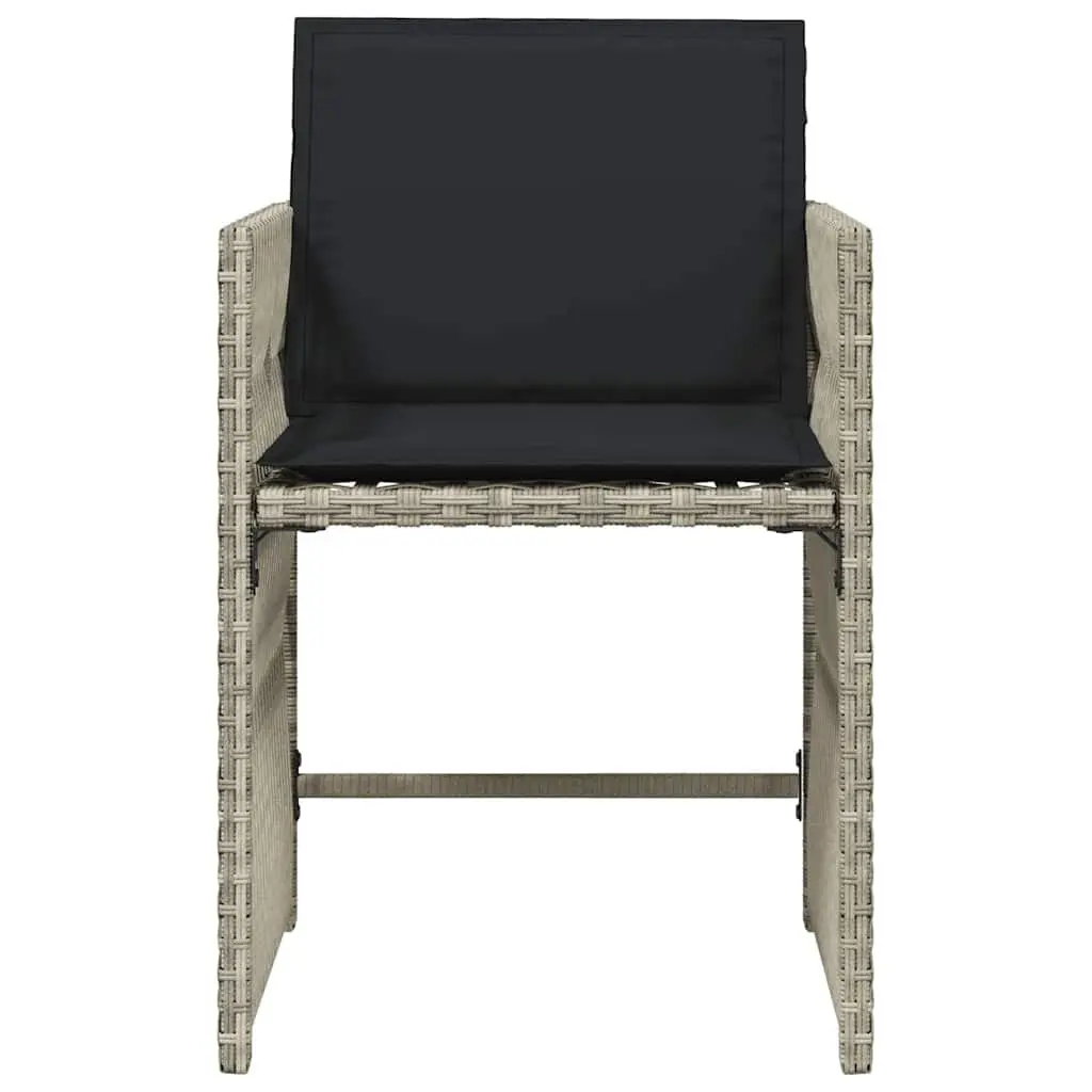 Outdoor Garden Chairs 4 Piece Grey Poly Rattan with Cushions