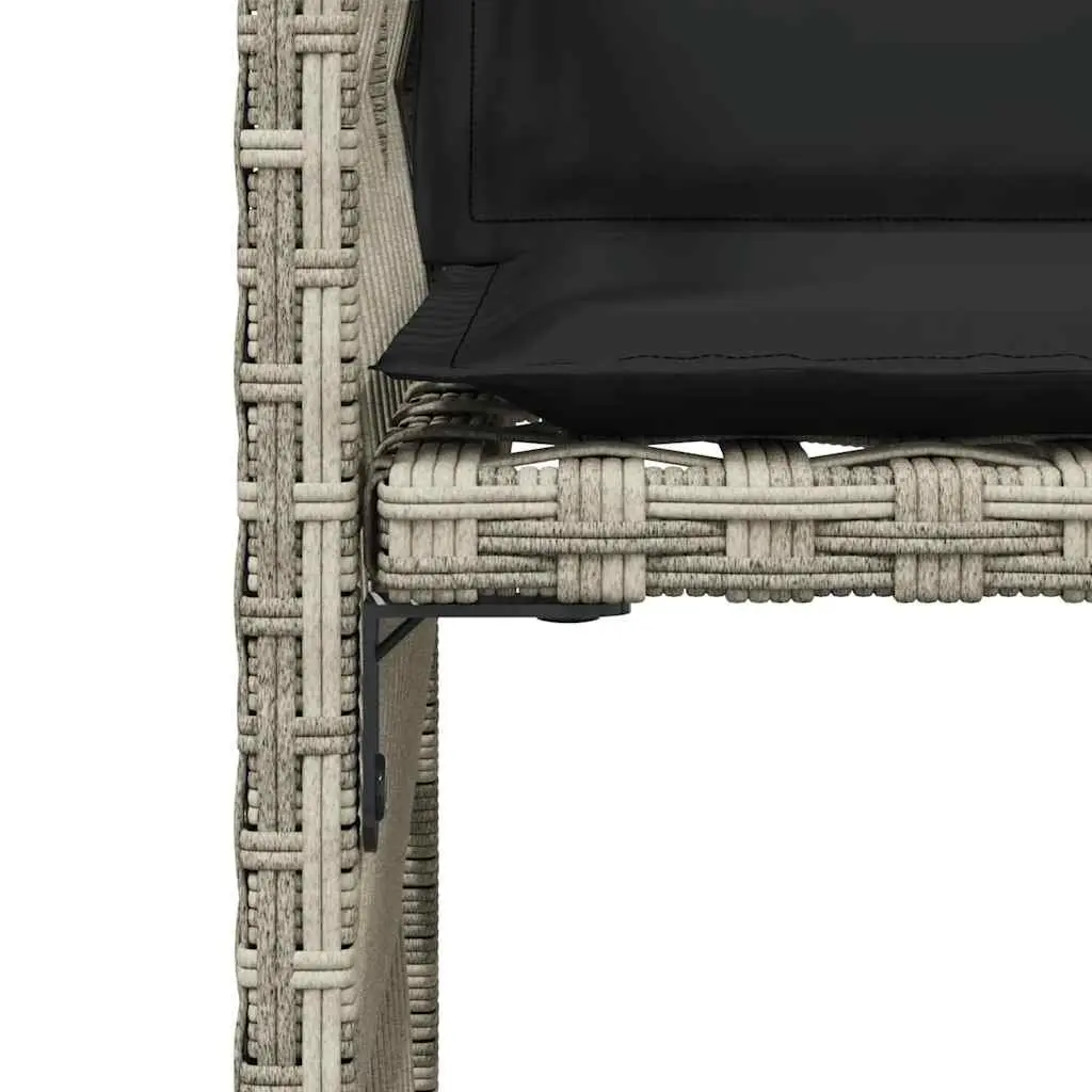 Outdoor Garden Chairs 4 Piece Grey Poly Rattan with Cushions
