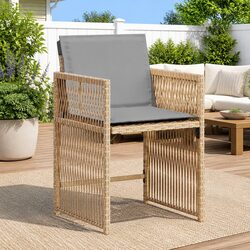 Specifications of 4 Beige Outdoor Chairs with Cushions