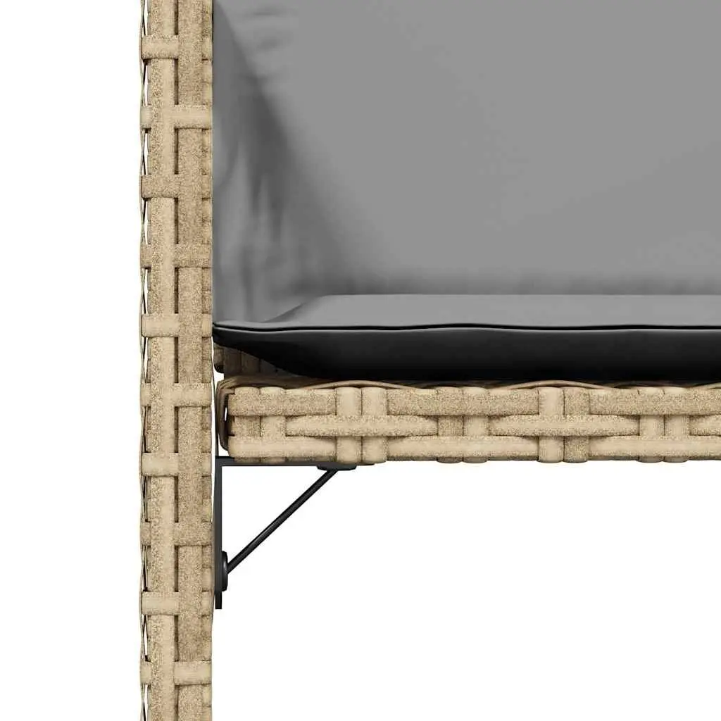 Outdoor Garden Chairs Set 4 Piece Beige Poly Rattan Cushioned Seating