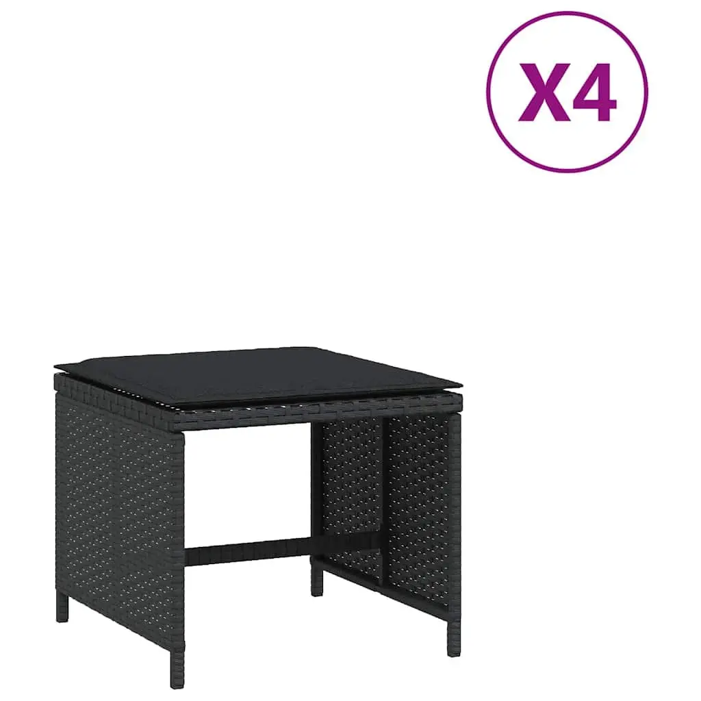Garden Stools Set for Outdoor Use 4 Piece Black