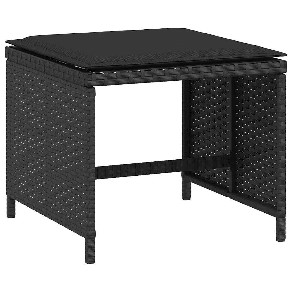 Garden Stools Set for Outdoor Use 4 Piece Black