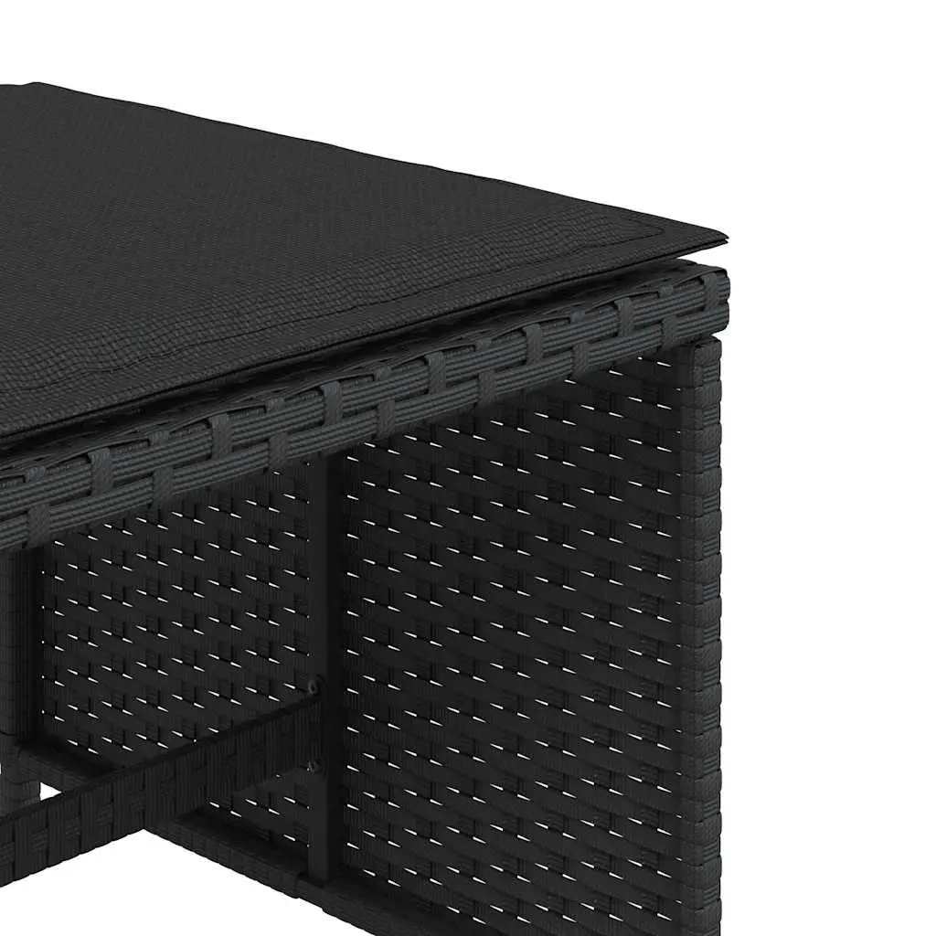 Garden Stools Set for Outdoor Use 4 Piece Black