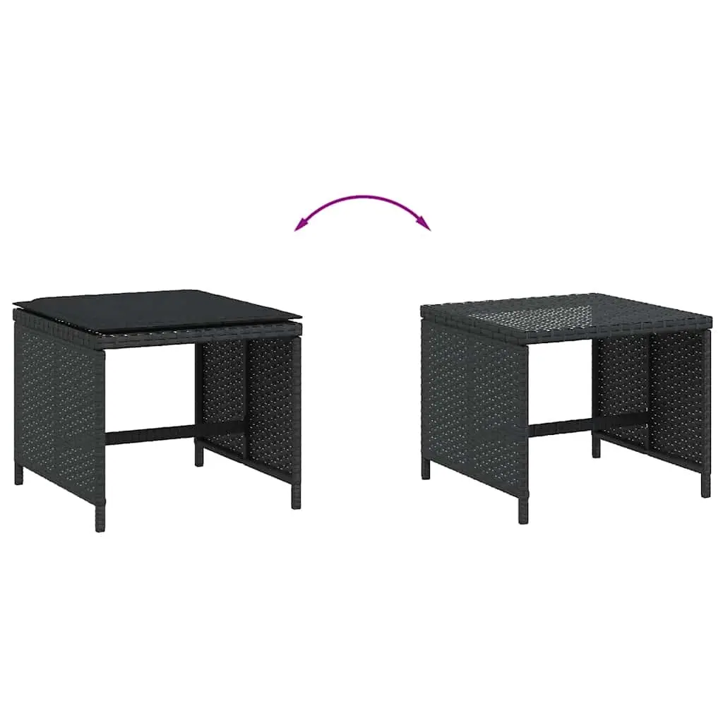 Garden Stools Set for Outdoor Use 4 Piece Black