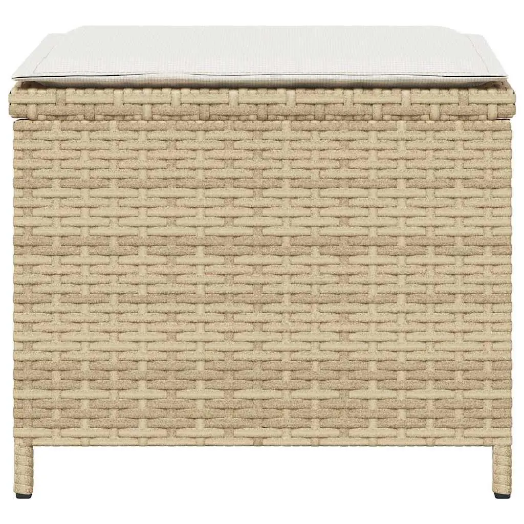 Garden Stools with Cushions, 4 pcs, Beige