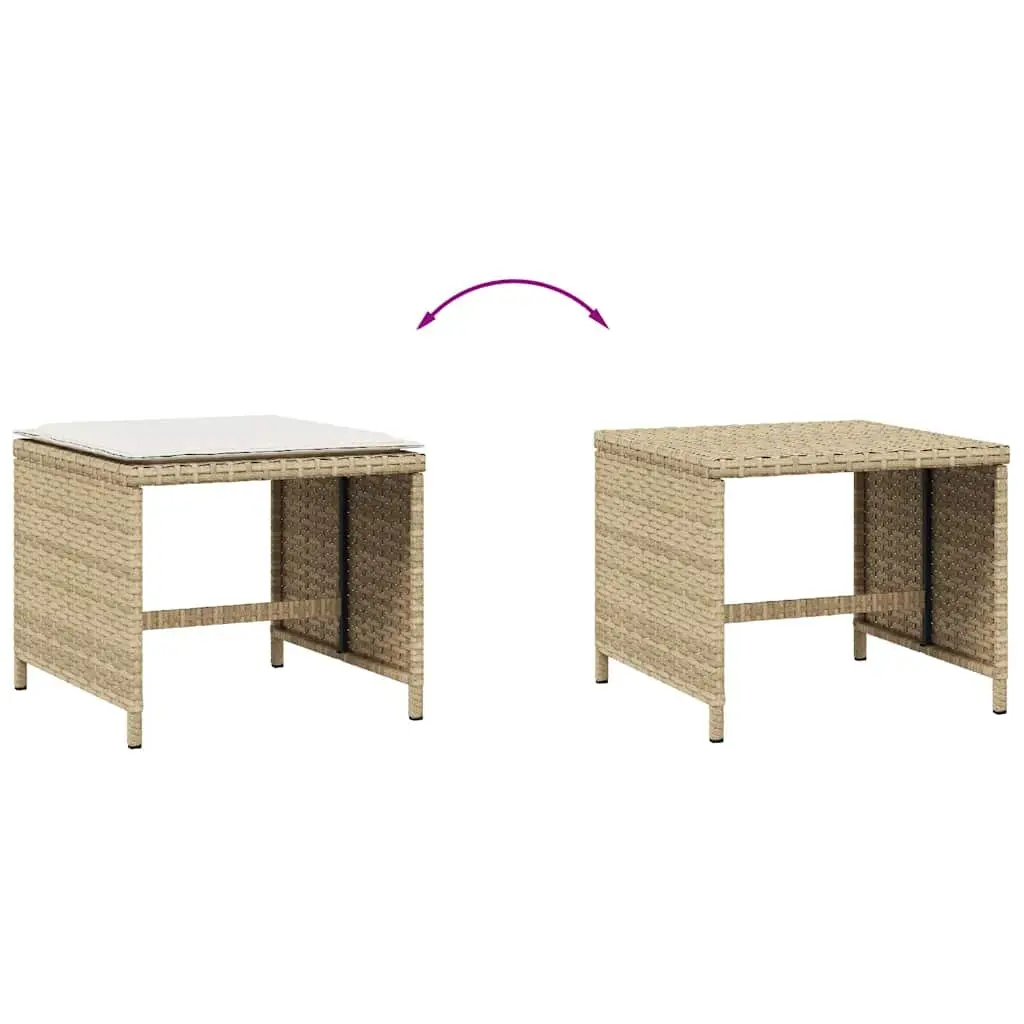 Garden Stools with Cushions, 4 pcs, Beige