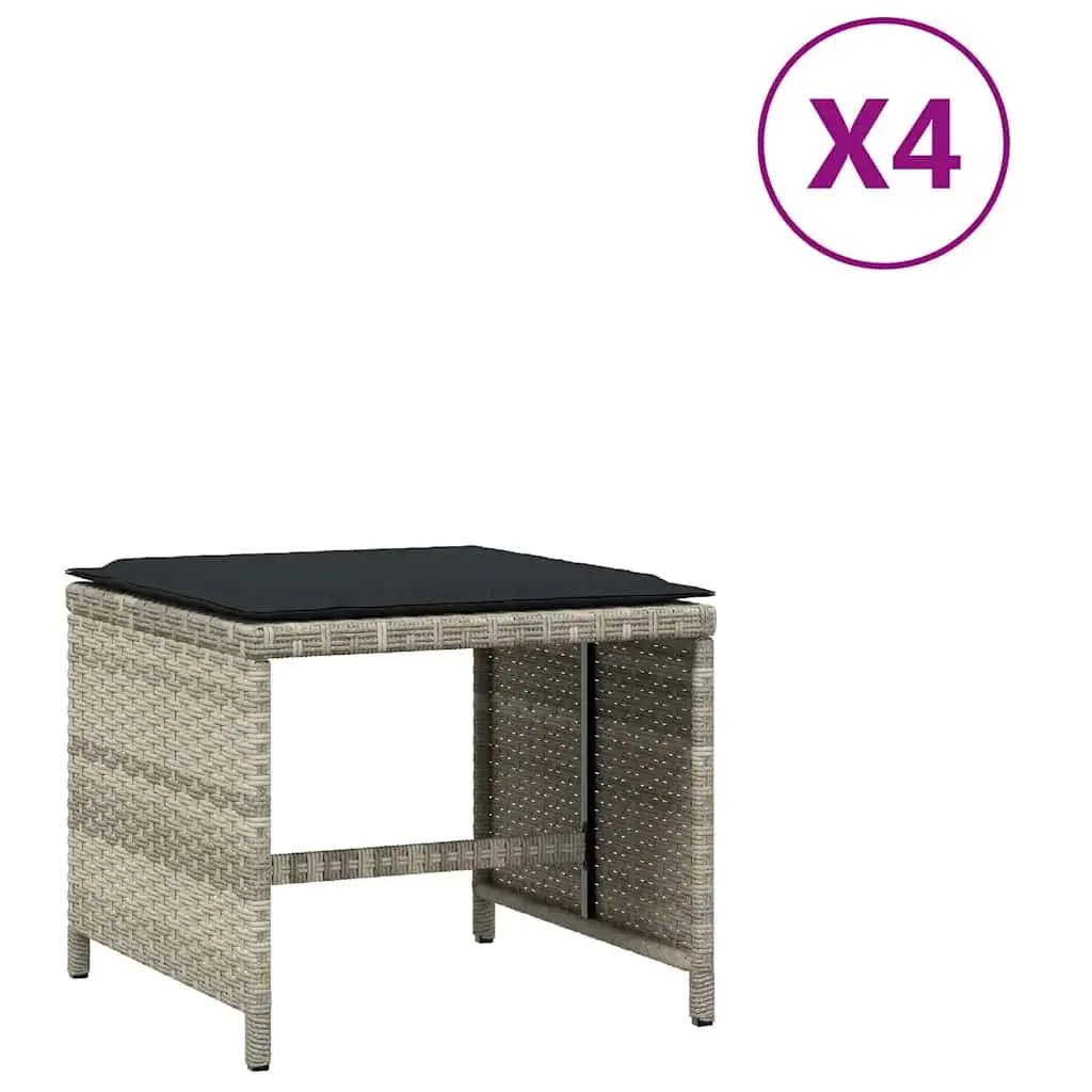 Garden Stools Outdoor Seating 4 Pieces Grey 41x41x36 cm