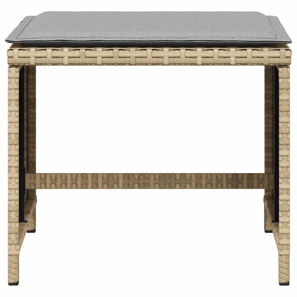 Garden Stools Outdoor Use 41x41x36 cm 4 Piece Set with Cushions Beige