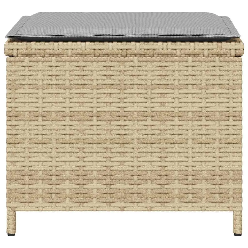 Garden Stools Outdoor Use 41x41x36 cm 4 Piece Set with Cushions Beige