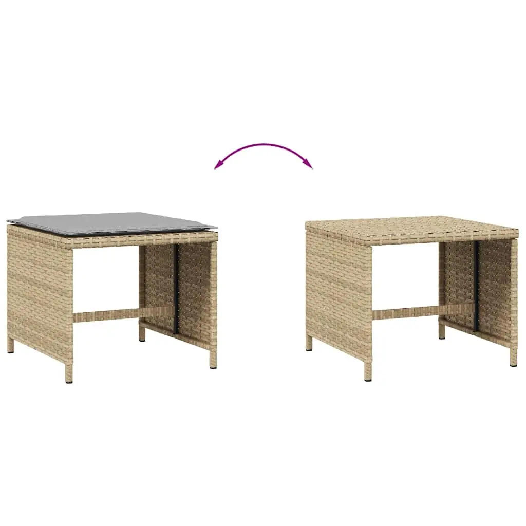 Garden Stools Outdoor Use 41x41x36 cm 4 Piece Set with Cushions Beige