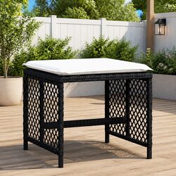 Garden Stools with Cushions - 4 pcs, Black 41x41x36cm