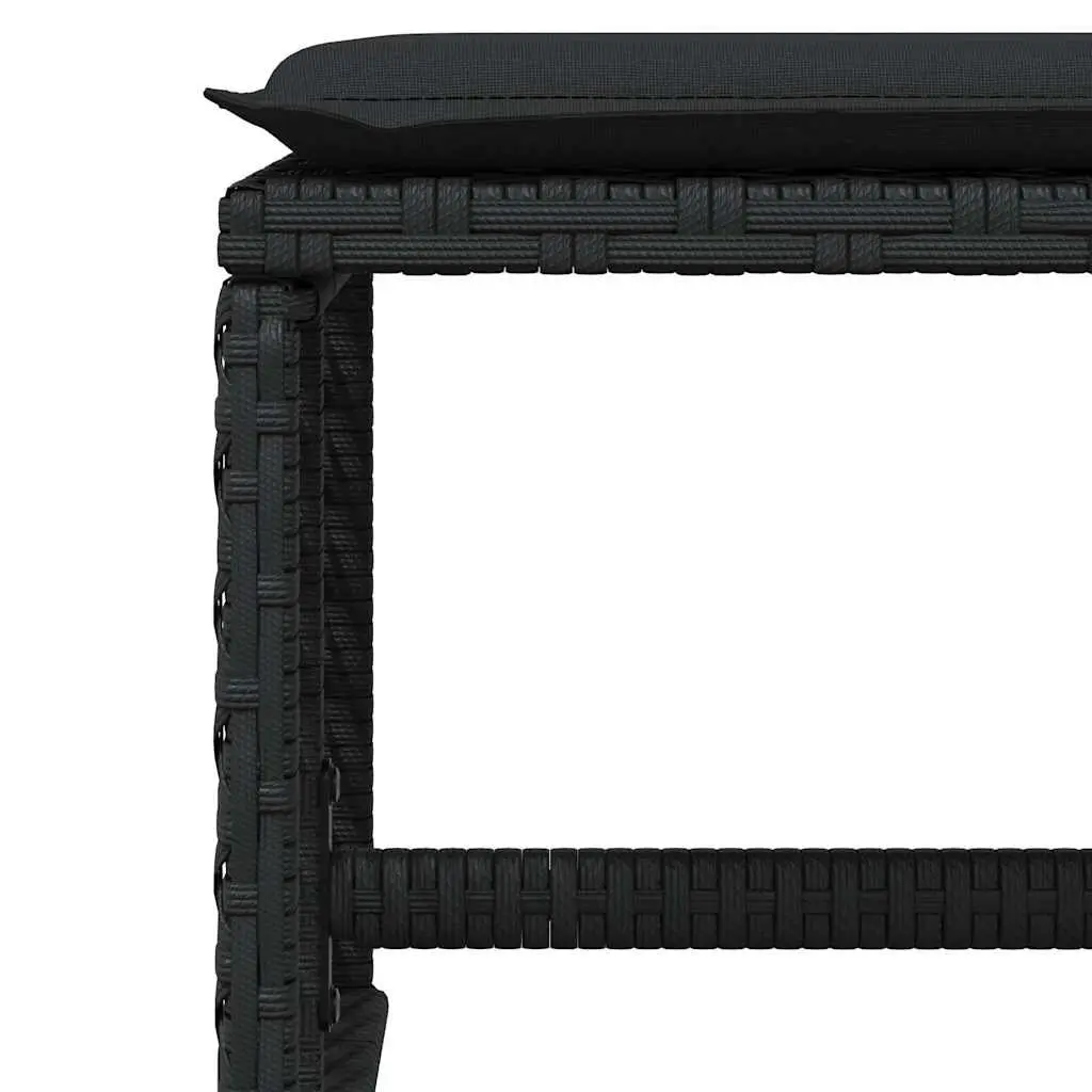 Garden Stools Outdoor 4 Piece Set with Cushions Black 41x41x36cm