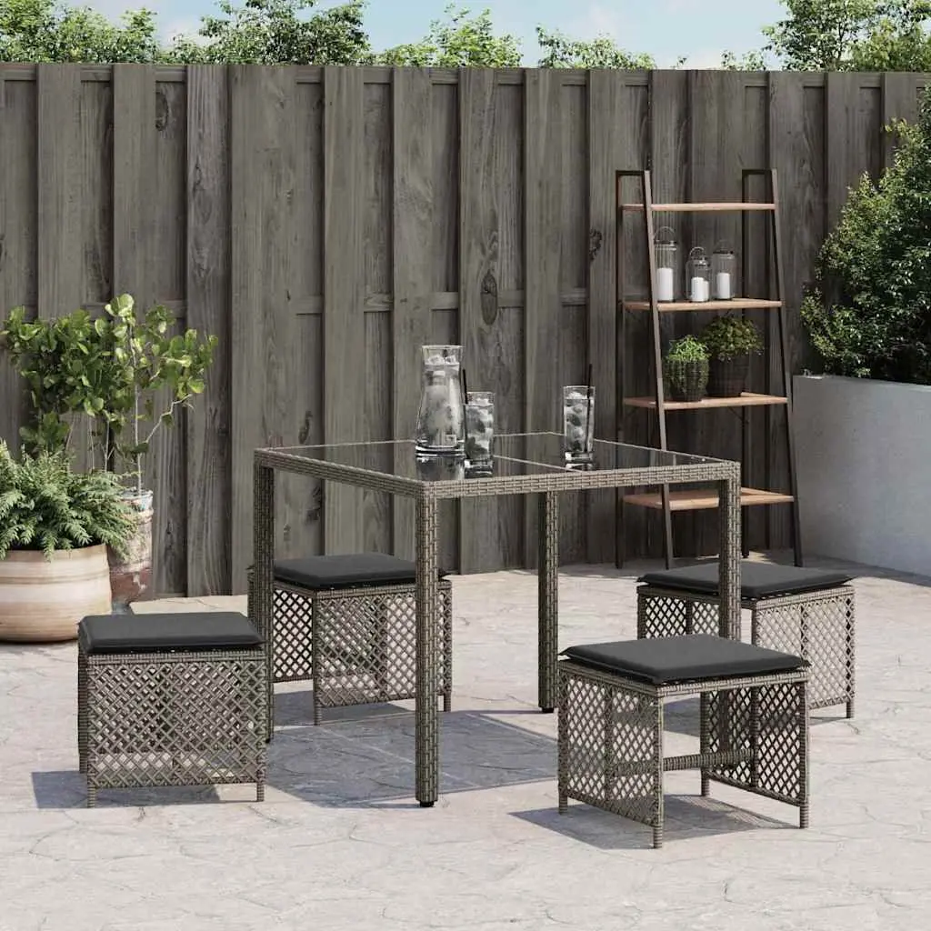 Garden Stools 4 Piece Set Outdoor Use Grey 41x41x36cm