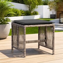 Garden Stools with Cushions - 41x41x36 cm, Set of 4 in Grey
