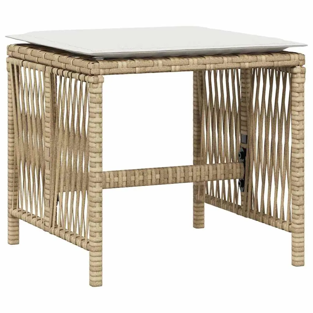 Garden Stools for Outdoor Use 4 Piece Beige Patio Furniture Set