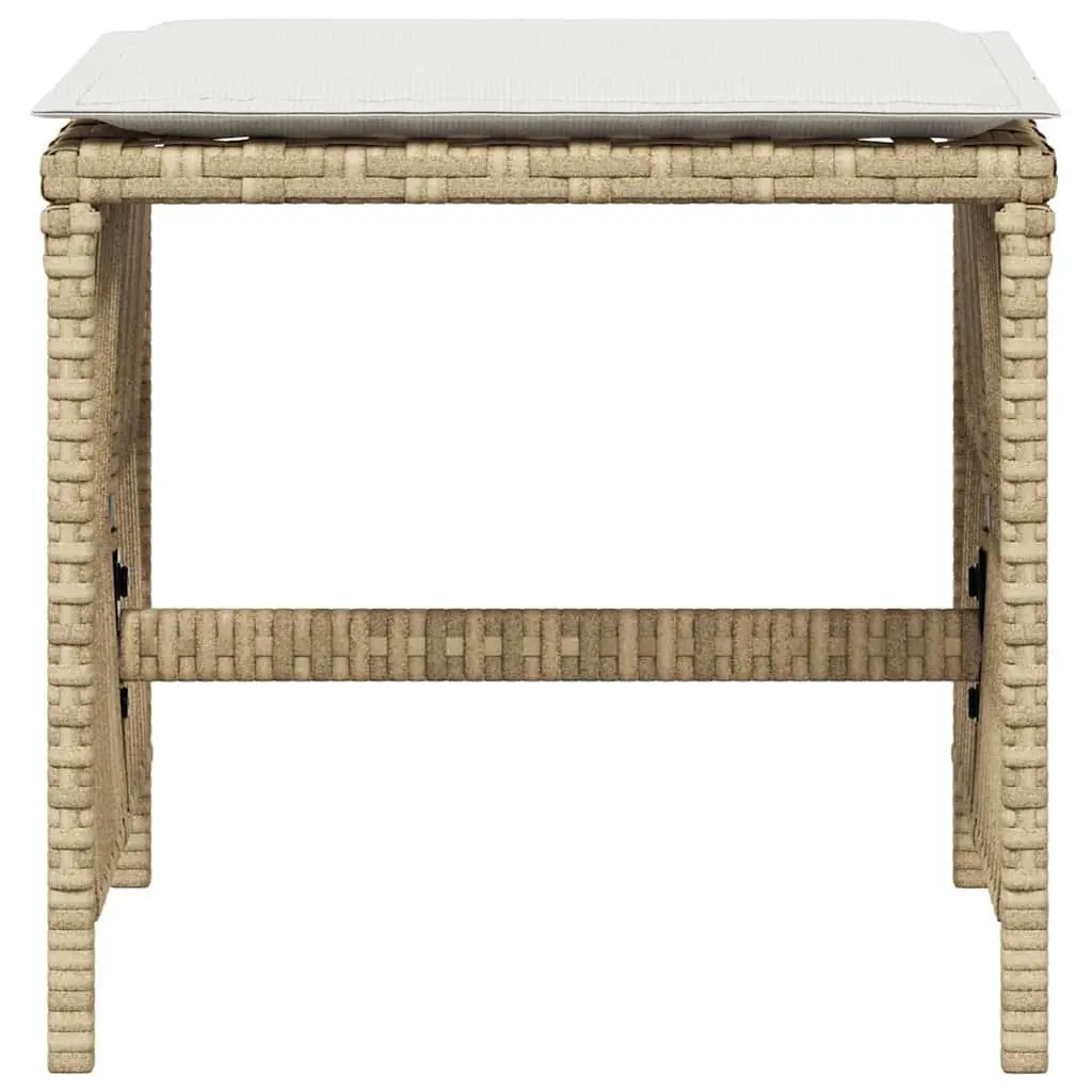 Garden Stools for Outdoor Use 4 Piece Beige Patio Furniture Set