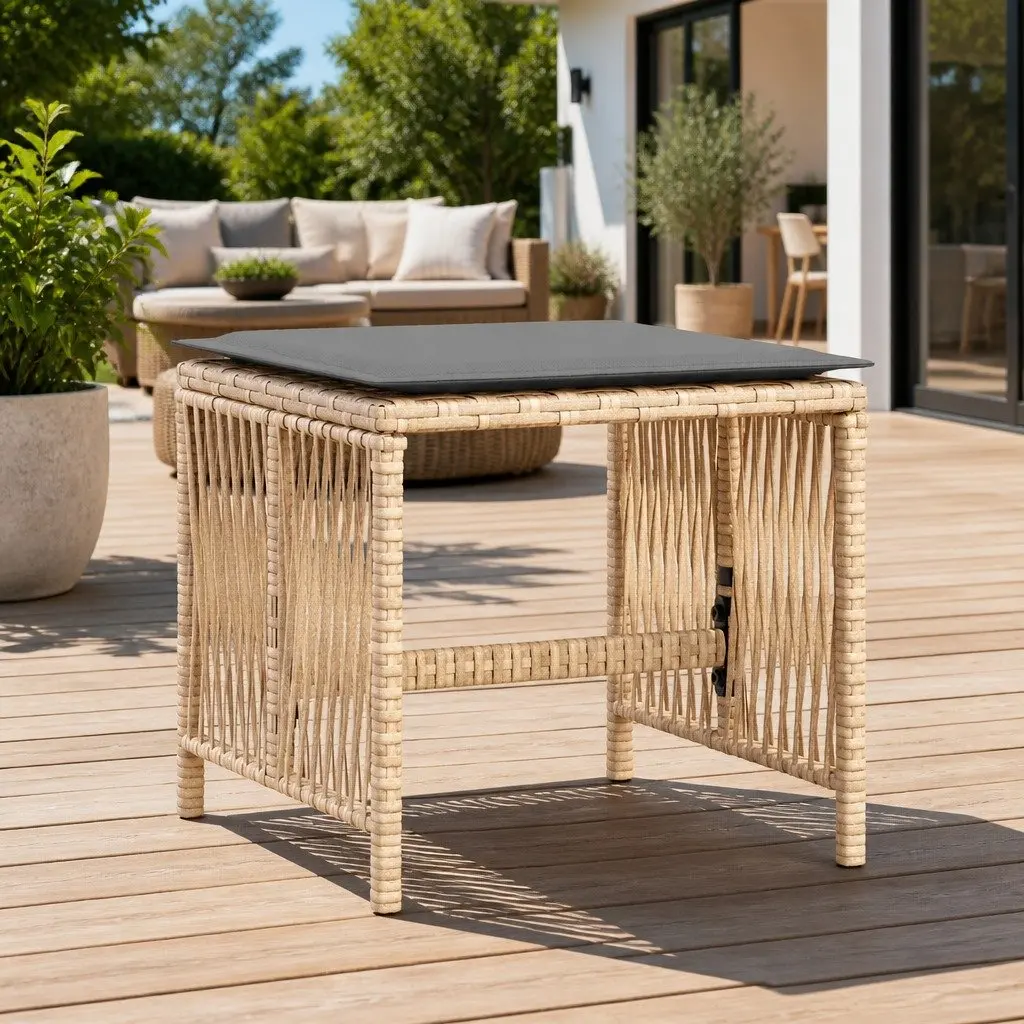 4-Piece Garden Stool Set with Cushions