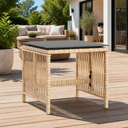 Garden Stools with Cushions Set of 4 Outdoor Seating Patio Furniture Beige