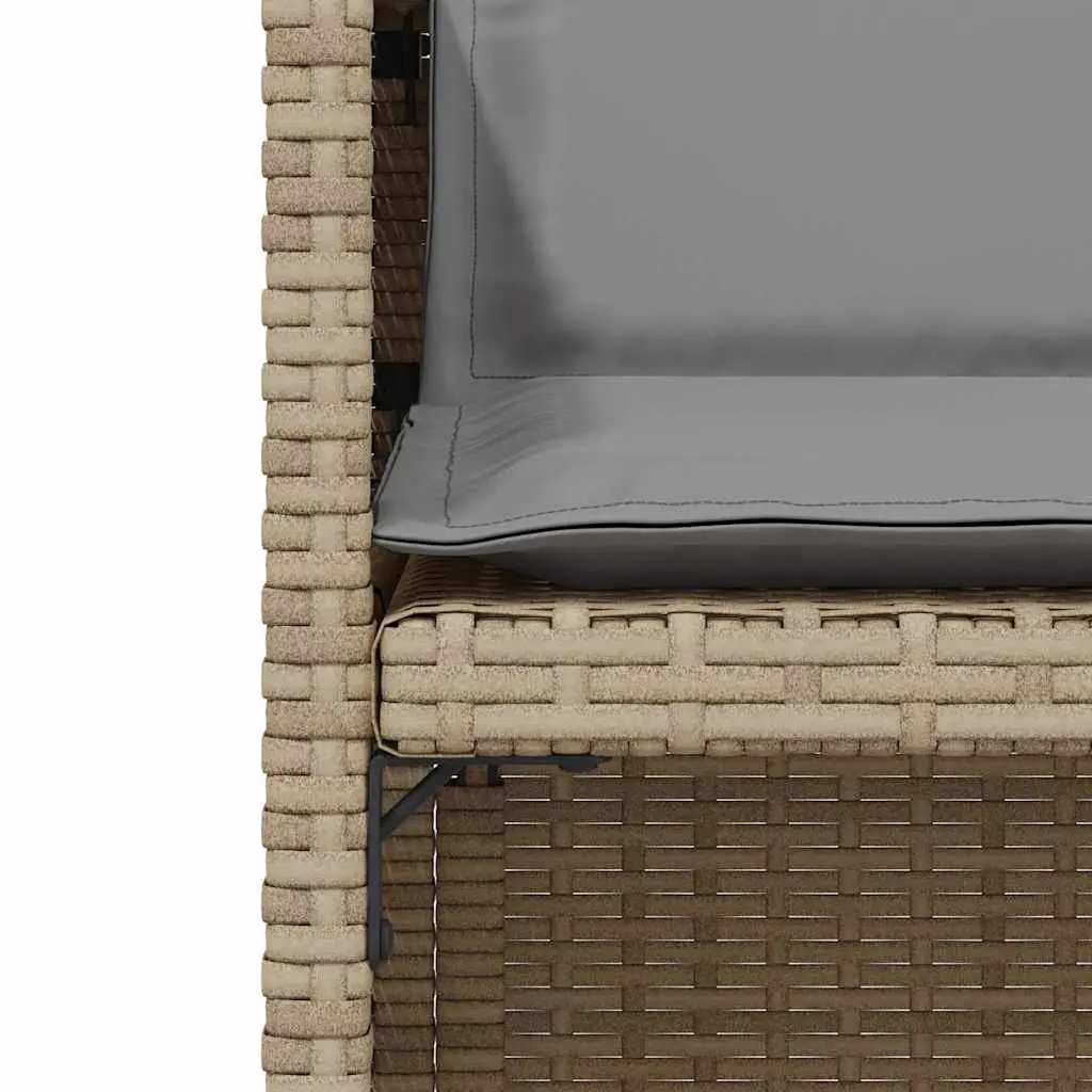 3 Piece Outdoor Bistro Set Garden Furniture Beige Poly Rattan Cushions Table