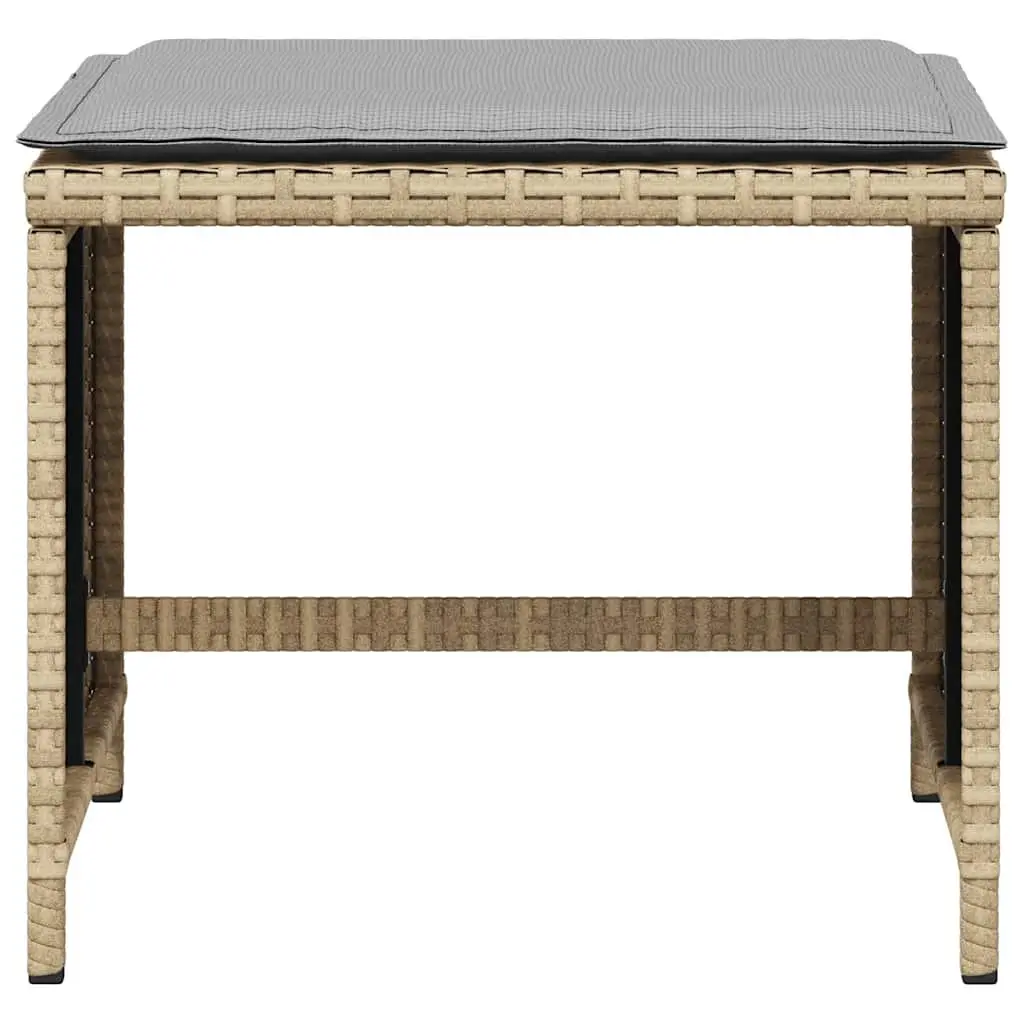 Outdoor Garden Dining Set 5 Piece Beige Poly Rattan Chairs Table Patio