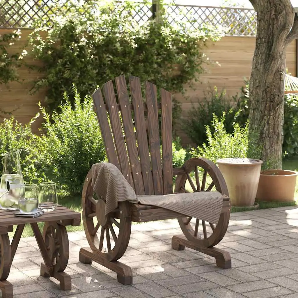 Adirondack Chair Outdoor Solid Wood Fir Garden Lounge Seating Brown