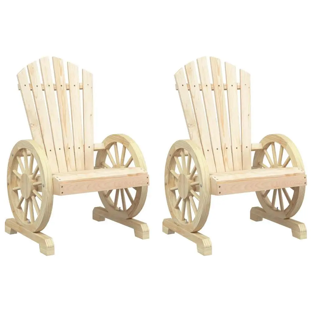 Adirondack Chairs Set of 2 Outdoor Solid Wood Garden Patio Seating