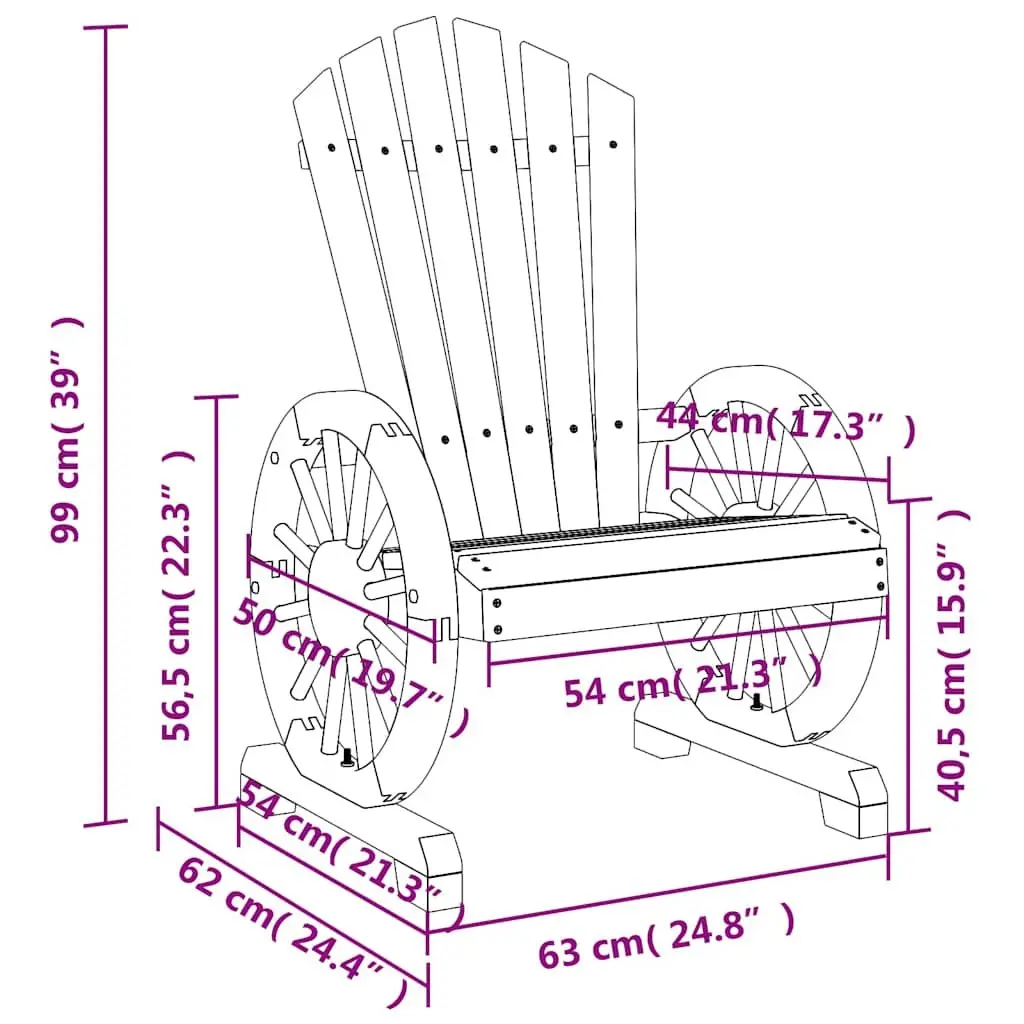 Adirondack Chairs Outdoor Garden Lounge Seating 2 pcs Brown Wood
