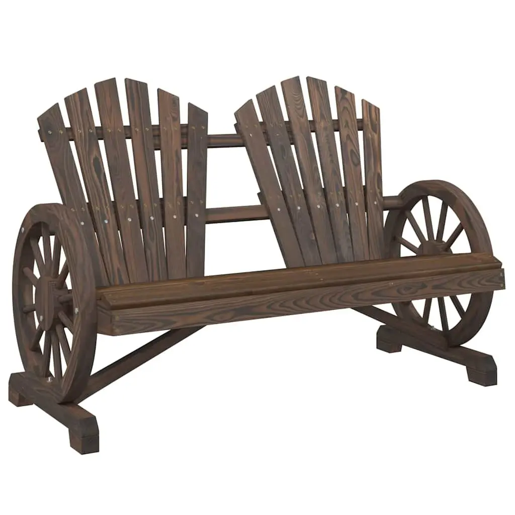 Outdoor Sectional Seating 2-Seater Adirondack Chair Solid Fir Wood Garden Lounge