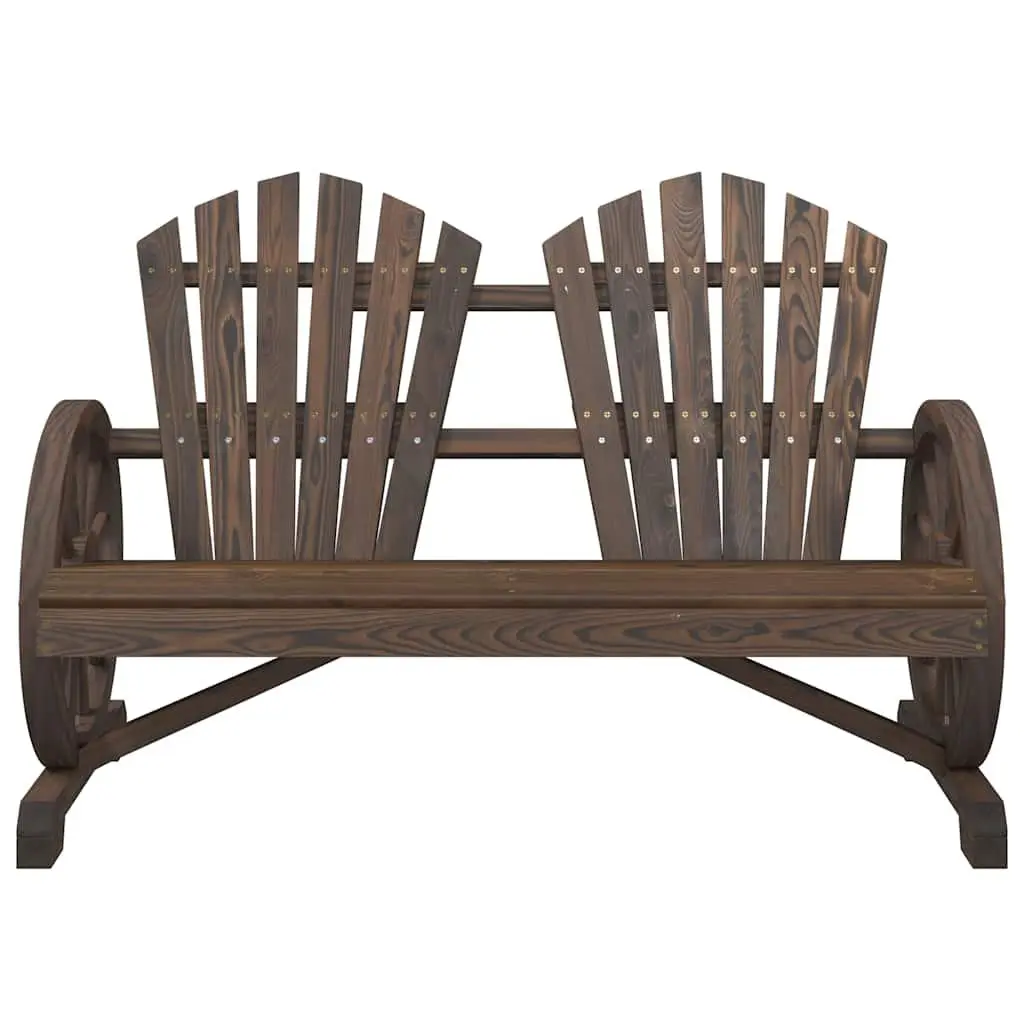Outdoor Sectional Seating 2-Seater Adirondack Chair Solid Fir Wood Garden Lounge