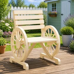 Brown Solid Fir Wood Outdoor Chair - Dimensions and Specs