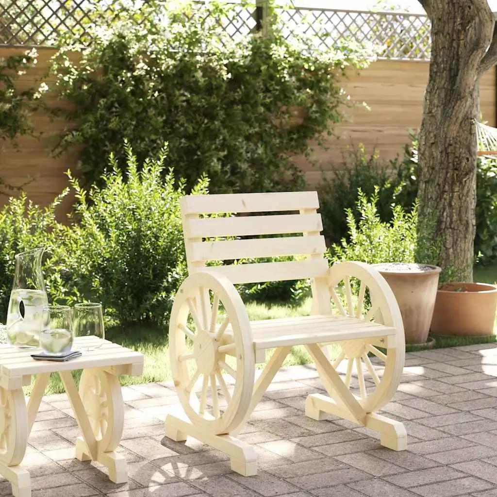 Outdoor Garden Chair Patio Seating Solid Wood Fir Brown 58 x 58 x 78.5 cm