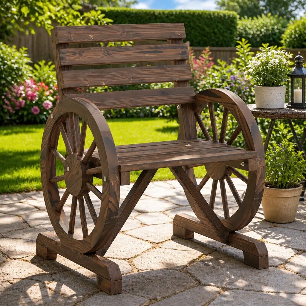 Outdoor Garden Chairs 2 Piece Solid Wood Fir Brown Patio Seating