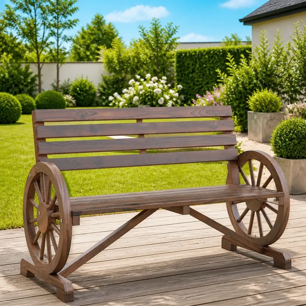 Garden Bench Outdoor Wooden Patio Furniture 2-Seater