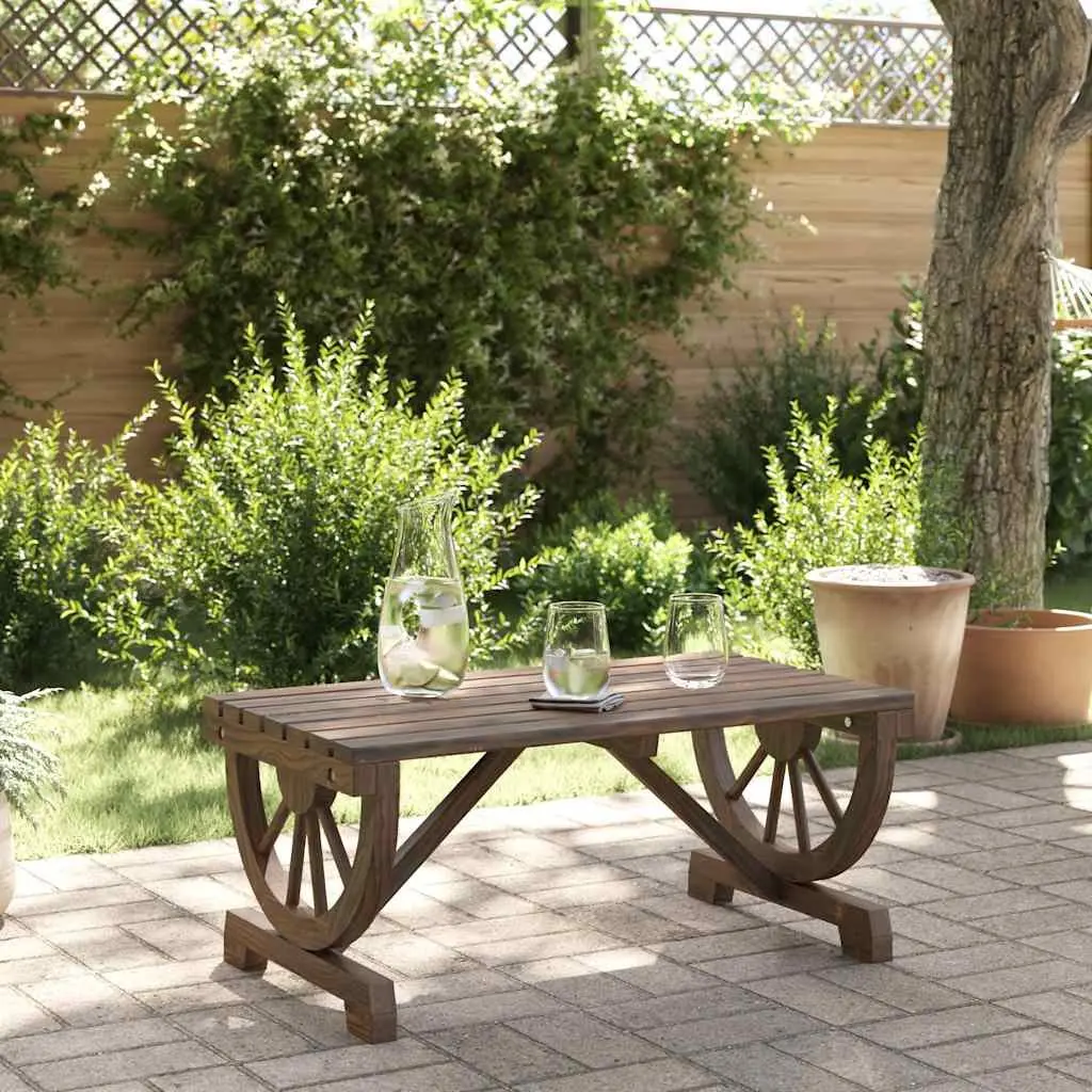 Garden Coffee Table Outdoor Use Solid Wood Fir Brown 90 x 50 x 40 cm