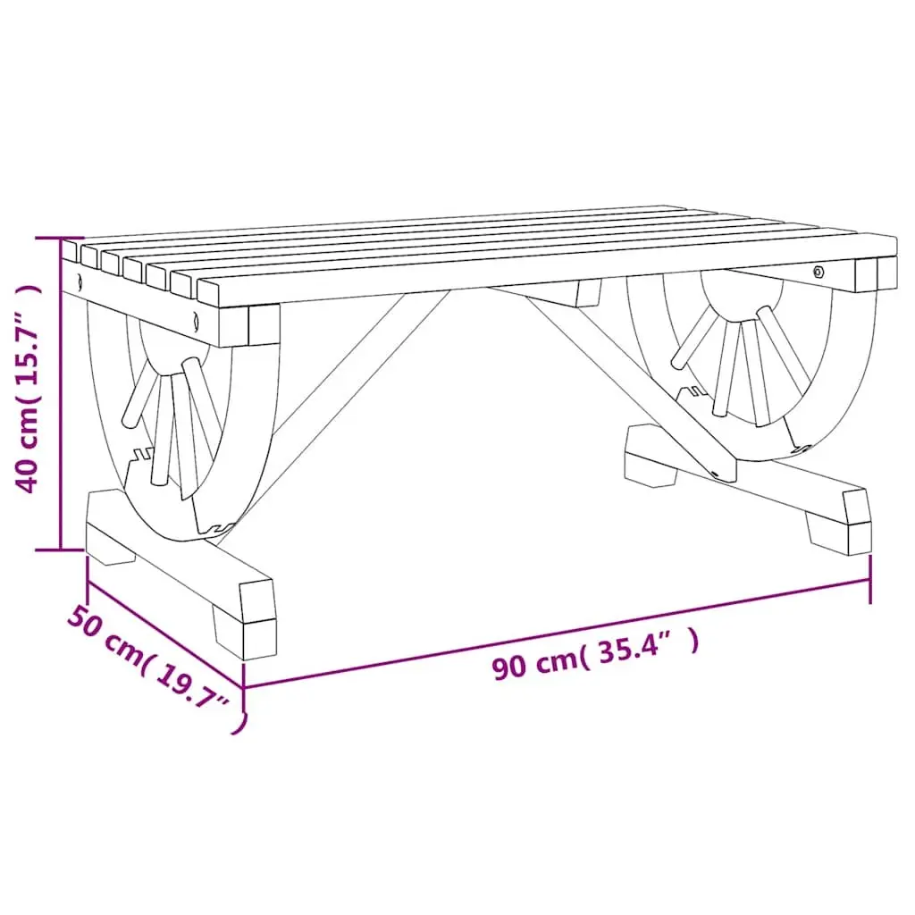 Garden Coffee Table Outdoor Use Solid Wood Fir Brown 90 x 50 x 40 cm