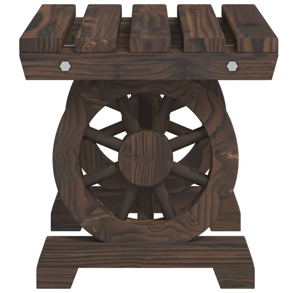 Outdoor Garden Footstool Ottoman Solid Wood Fir Brown Patio Relaxation Seat