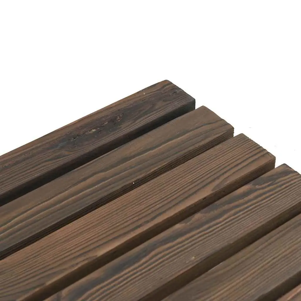 Outdoor Garden Footstool Ottoman Solid Wood Fir Brown Patio Relaxation Seat