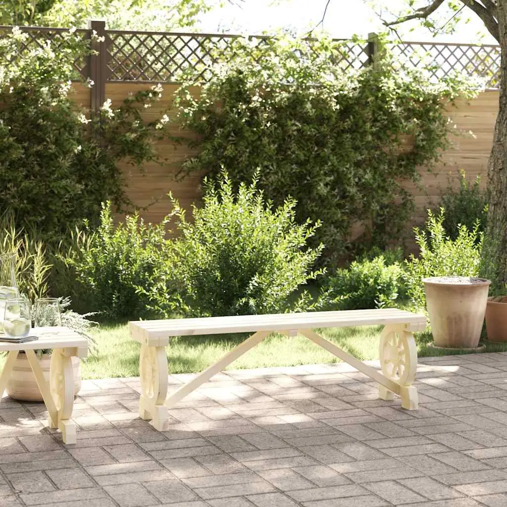 Garden Bench Outdoor Seating 115cm Brown Wooden Patio Furniture