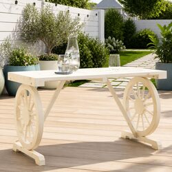 Solid Wood Garden Table 115x55x65cm Fir Outdoor Patio Dining Furniture