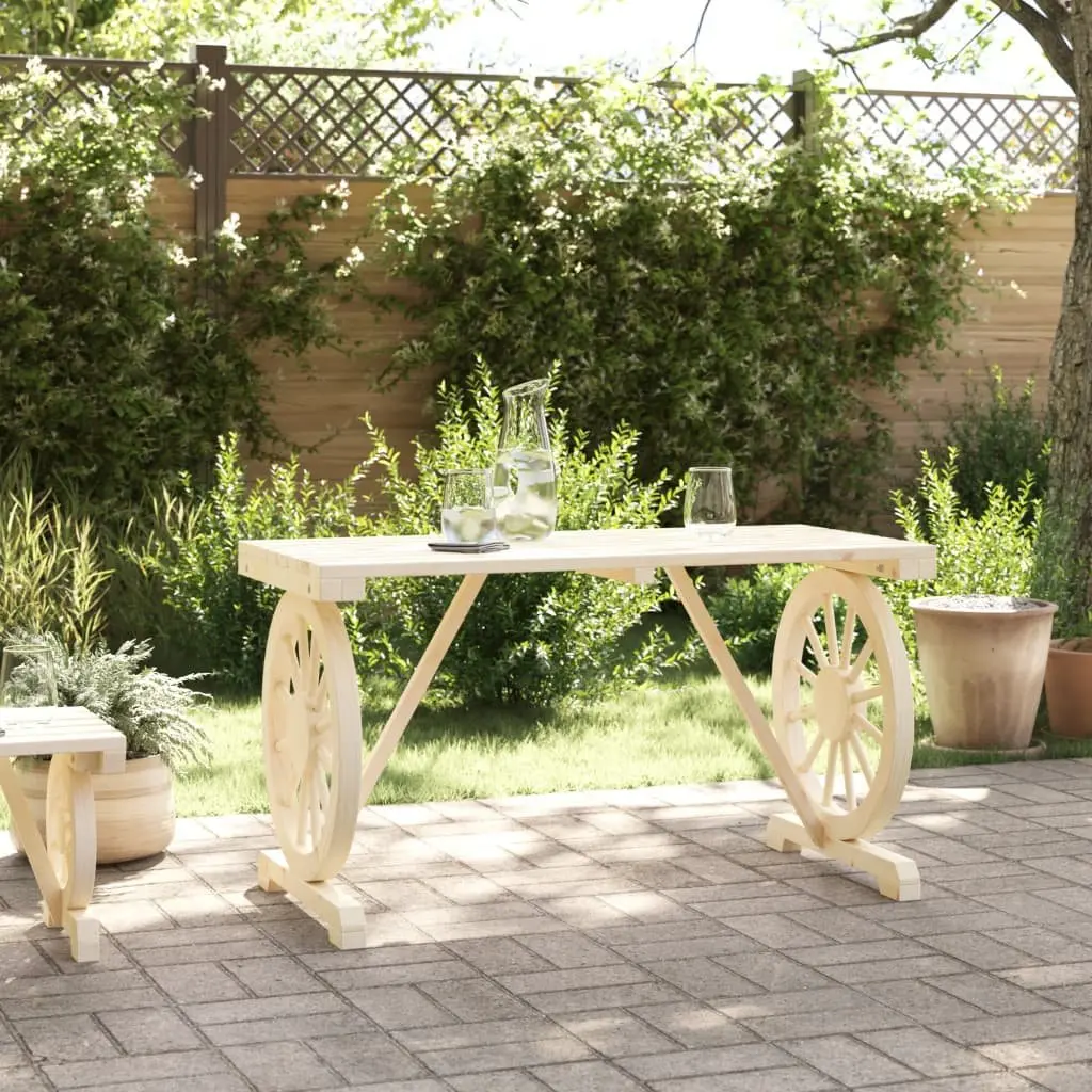Solid Wood Garden Table 115x55x65cm Fir Outdoor Patio Dining Furniture