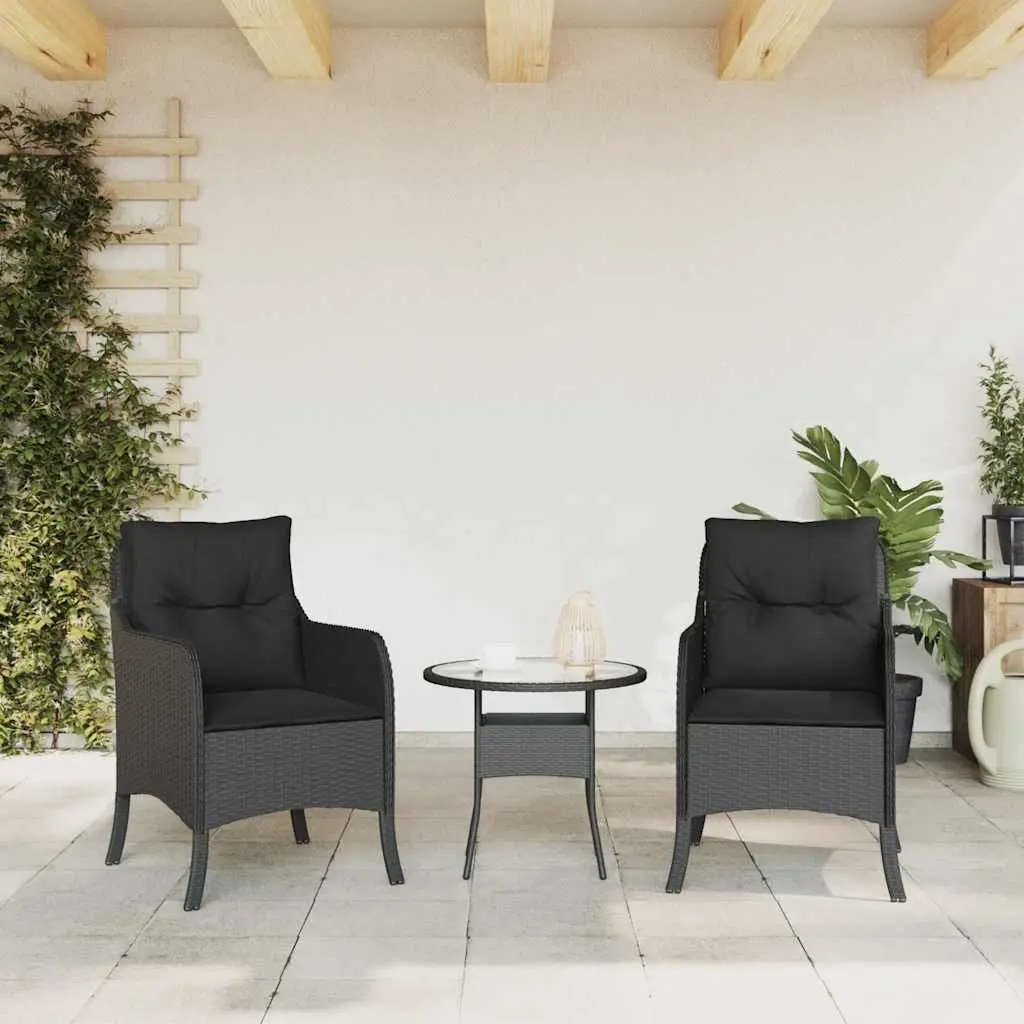 Garden Chairs Outdoor Seating 2 pcs Black