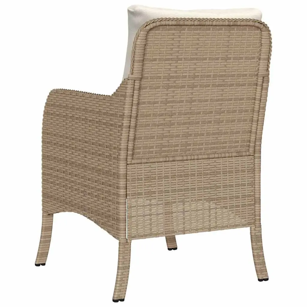 Outdoor Garden Chairs Set for Patio and Garden 2 Piece Beige Poly Rattan