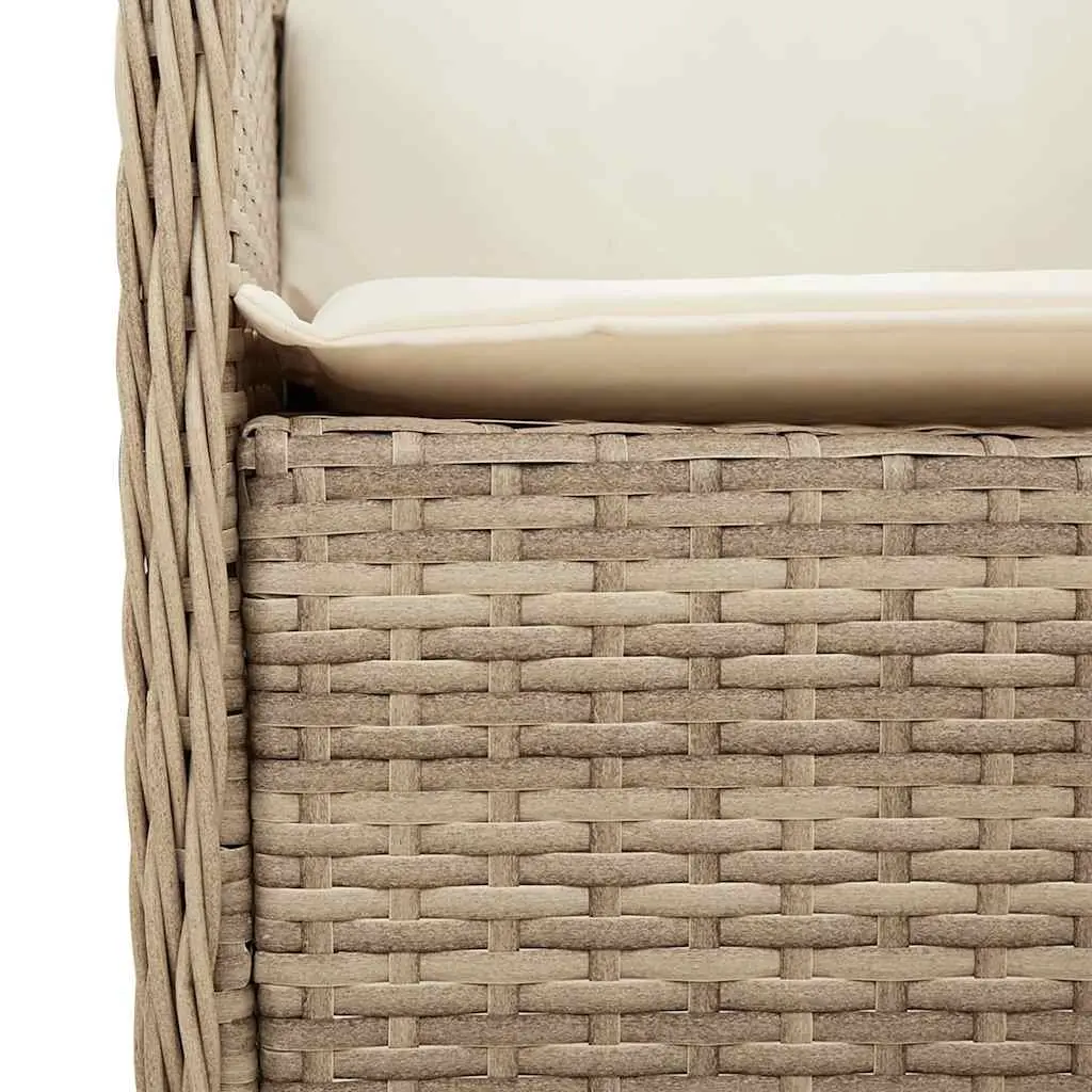 Outdoor Garden Chairs Set for Patio and Garden 2 Piece Beige Poly Rattan